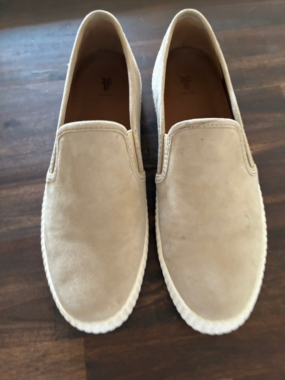 Frye Taupe/Tan Suede Slip-On Loafers- 8.5